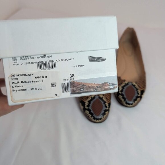Chloé Snakeskin Embossed Lauren Ballet Flats - Picture 9 of 10